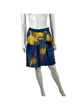 Vintage 90s Arsty Rayon Shorts Womens M Colorful Abstract High Waisted Mom